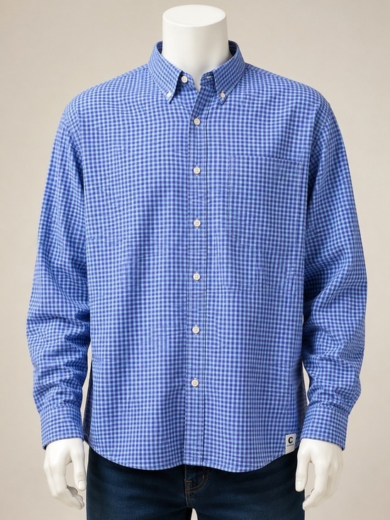Daniel Cremieux Other - Daniel Cremieux Men’s Large Blue Navy Check Shirt 100% Cotton Button-Down Shirt
